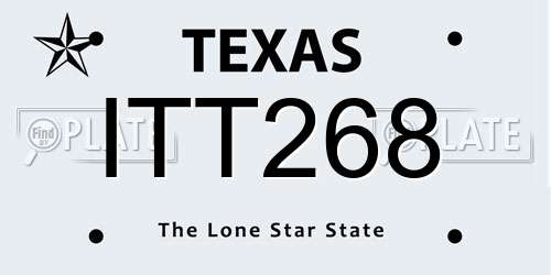 ITT268 Texas License Plate