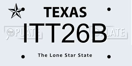 ITT26B Texas License Plate