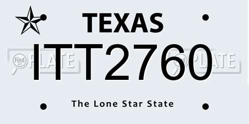 ITT2760 Texas License Plate