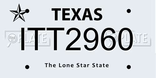 ITT2960 Texas License Plate