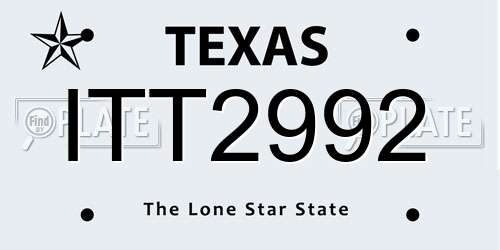 ITT2992 Texas License Plate