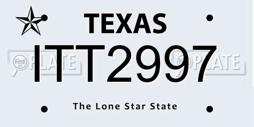 ITT2997 Texas License Plate
