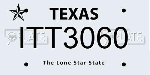 ITT3060 Texas License Plate