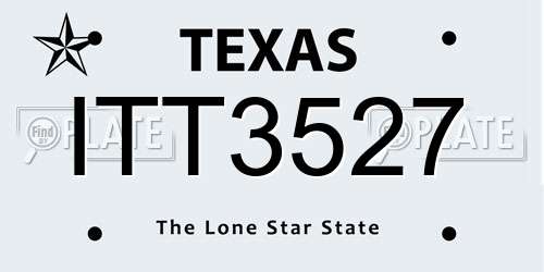 ITT3527 Texas License Plate