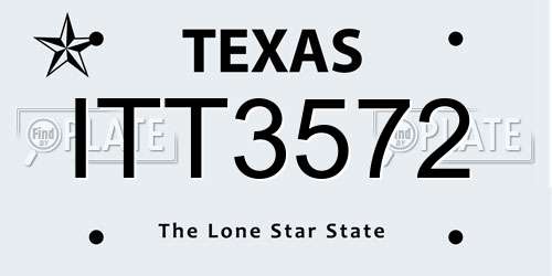 ITT3572 Texas License Plate