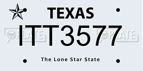 ITT3577 Texas License Plate