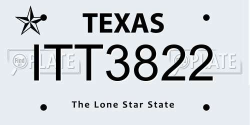 ITT3822 Texas License Plate