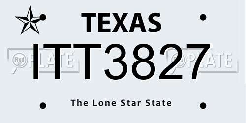 ITT3827 Texas License Plate