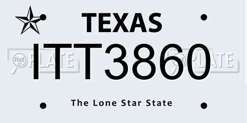 ITT3860 Texas License Plate