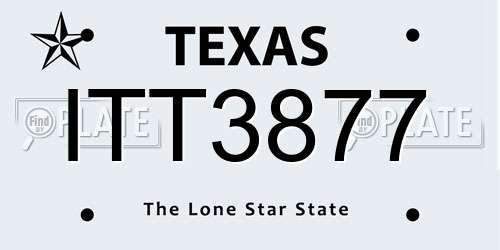 ITT3877 Texas License Plate