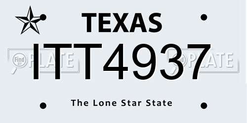 ITT4937 Texas License Plate