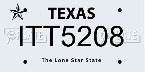 ITT5208 Texas License Plate