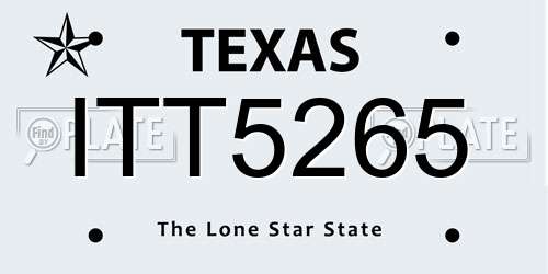 ITT5265 Texas License Plate