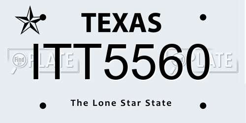 ITT5560 Texas License Plate