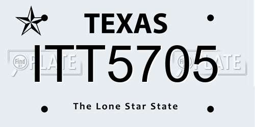 ITT5705 Texas License Plate