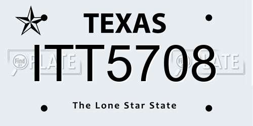 ITT5708 Texas License Plate