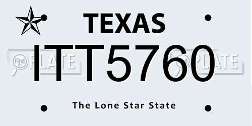 ITT5760 Texas License Plate