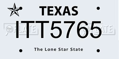 ITT5765 Texas License Plate