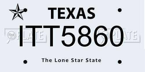 ITT5860 Texas License Plate