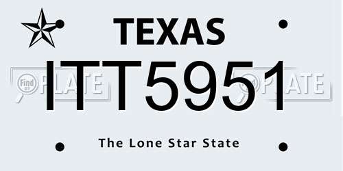 ITT5951 Texas License Plate