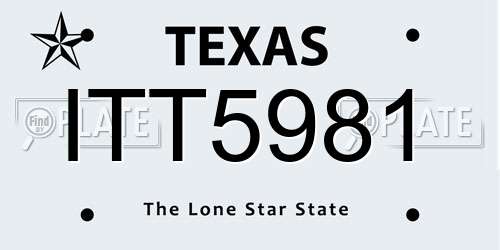 ITT5981 Texas License Plate