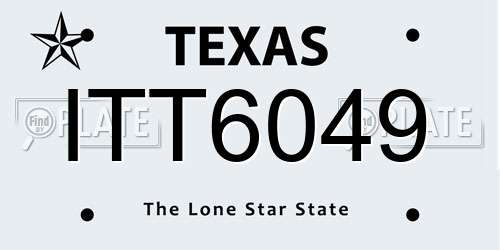 ITT6049 Texas License Plate