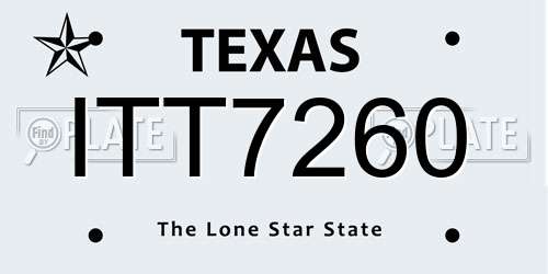 ITT7260 Texas License Plate