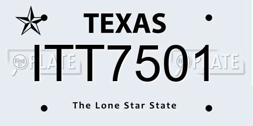 ITT7501 Texas License Plate