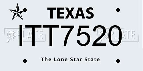 ITT7520 Texas License Plate