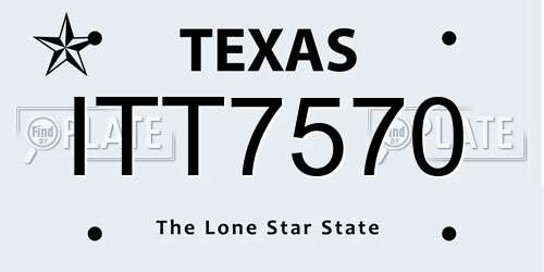 ITT7570 Texas License Plate