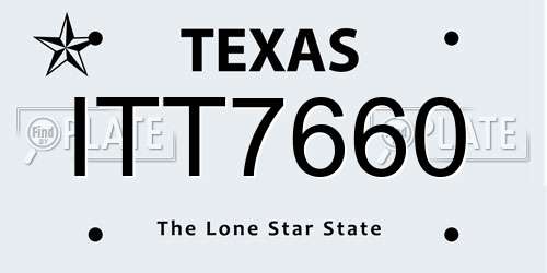 ITT7660 Texas License Plate