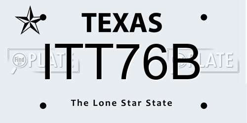 ITT76B Texas License Plate
