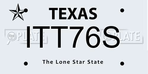 ITT76S Texas License Plate
