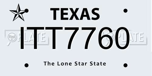ITT7760 Texas License Plate