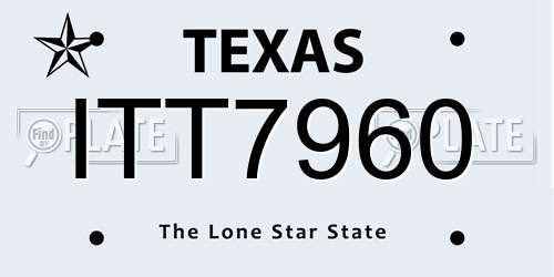 ITT7960 Texas License Plate