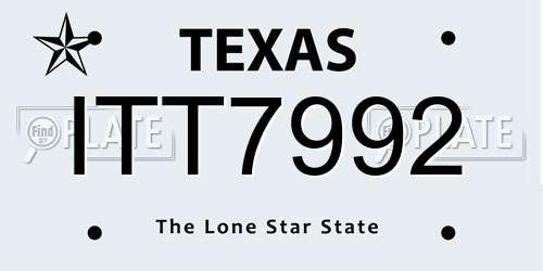 ITT7992 Texas License Plate