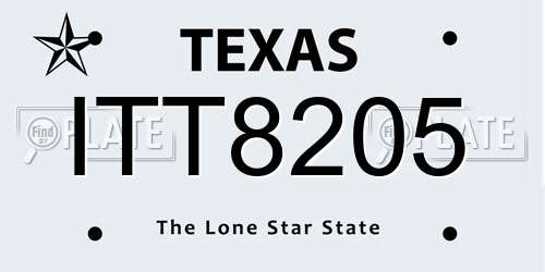 ITT8205 Texas License Plate