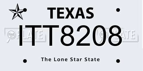 ITT8208 Texas License Plate