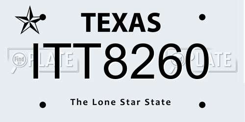 ITT8260 Texas License Plate
