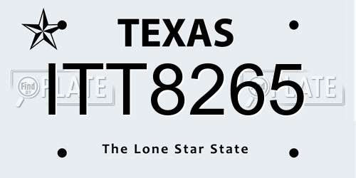 ITT8265 Texas License Plate
