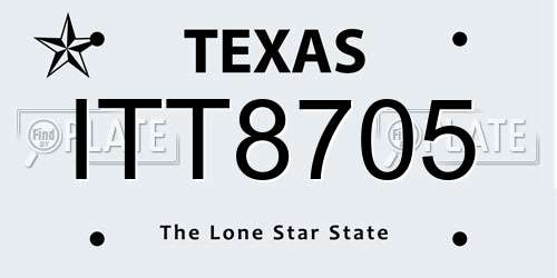 ITT8705 Texas License Plate