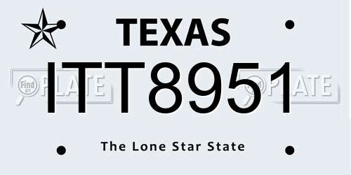 ITT8951 Texas License Plate