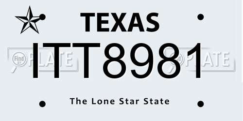 ITT8981 Texas License Plate