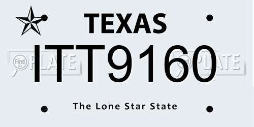 ITT9160 Texas License Plate