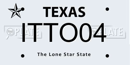 ITTO04 Texas License Plate