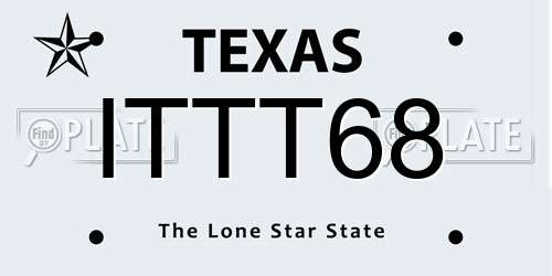 ITTT68 Texas License Plate