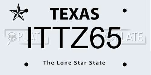 ITTZ65 Texas License Plate