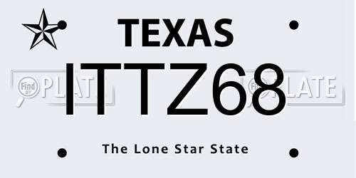 ITTZ68 Texas License Plate