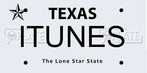 ITUNES Texas License Plate