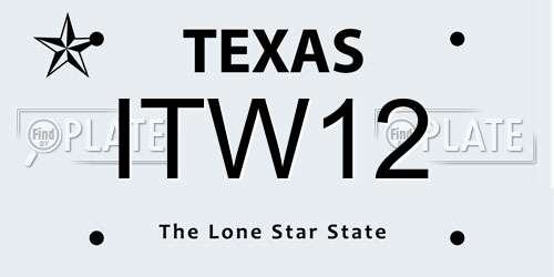 ITW12 Texas License Plate